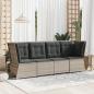Preview: Garten-Ecksofa mit Kissen Hellgrau Poly Rattan