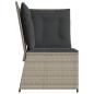 Preview: Garten-Ecksofa mit Kissen Hellgrau Poly Rattan