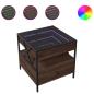 Preview: Couchtisch mit Infinity-LED Braun Eichen-Optik 50x50x51 cm