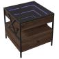 Preview: Couchtisch mit Infinity-LED Braun Eichen-Optik 50x50x51 cm
