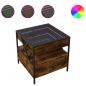 Preview: Couchtisch mit Infinity-LED Räuchereiche 50x50x51 cm