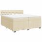 Preview: Boxspringbett mit Matratze Creme 200x200 cm Stoff