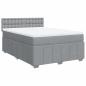 Preview: Boxspringbett mit Matratze Hellgrau 140x200 cm Stoff