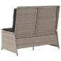 Preview: Gartenbank Verstellbar mit Kissen Hellgrau Poly Rattan