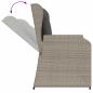 Preview: Gartenbank Verstellbar mit Kissen Hellgrau Poly Rattan