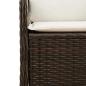 Preview: Gartenbank Verstellbar mit Kissen Braun Poly Rattan