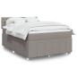 Preview: ARDEBO.de - Boxspringbett mit Matratze Taupe 160x200 cm Stoff