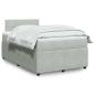 Preview: ARDEBO.de - Boxspringbett mit Matratze Hellgrau 120x200 cm Samt
