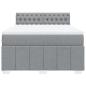Preview: Boxspringbett mit Matratze Hellgrau 160x200 cm Stoff