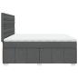 Preview: Boxspringbett mit Matratze Dunkelgrau 200x200 cm Stoff