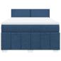Preview: Boxspringbett mit Matratze Blau 160x200 cm Stoff