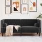 Preview: ARDEBO.de - Chesterfield-Sofa mit Nackenrollen 2-Sitzer Schwarz Samt