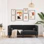 Preview: Chesterfield-Sofa mit Nackenrollen 2-Sitzer Schwarz Samt