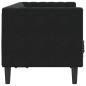 Preview: Chesterfield-Sofa mit Nackenrollen 2-Sitzer Schwarz Samt
