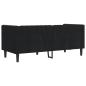 Preview: Chesterfield-Sofa mit Nackenrollen 2-Sitzer Schwarz Samt