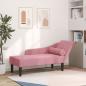 Preview: ARDEBO.de - Chaiselongue mit Kissen Rosa Samt