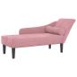 Preview: Chaiselongue mit Kissen Rosa Samt