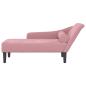 Preview: Chaiselongue mit Kissen Rosa Samt