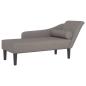 Preview: Chaiselongue mit Kissen Taupe Stoff