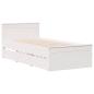 Preview: Massivholzbett ohne Matratze mit Kopfteil Weiß 90x190 cm