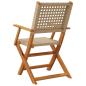 Preview: Gartenstühle 6 Stk. Klappbar Beige Poly Rattan & Massivholz