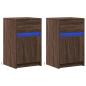 Preview: Nachttische mit LED-Leuchten 2 Stk. Braun Eiche Holzwerkstoff