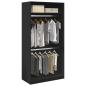 Preview: ARDEBO.de - Kleiderschrank Schwarz 100x50x200 cm Holzwerkstoff