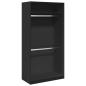 Preview: Kleiderschrank Schwarz 100x50x200 cm Holzwerkstoff