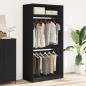 Preview: Kleiderschrank Schwarz 100x50x200 cm Holzwerkstoff