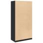 Preview: Kleiderschrank Schwarz 100x50x200 cm Holzwerkstoff