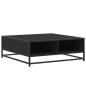 Preview: Couchtisch Schwarz 80x80x30 cm Holzwerkstoff und Metall