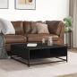 Preview: Couchtisch Schwarz 80x80x30 cm Holzwerkstoff und Metall