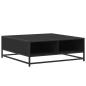 Preview: Couchtisch Schwarz 80x80x30 cm Holzwerkstoff und Metall