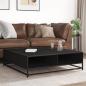 Preview: Couchtisch Schwarz 100x100x30 cm Holzwerkstoff und Metall