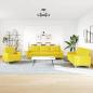 Preview: 3-tlg. Sofagarnitur Hellgelb Stoff