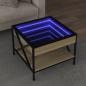 Preview: ARDEBO.de - Couchtisch mit Infinity-LED Sonoma-Eiche 50x50x38 cm