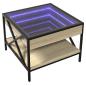 Preview: Couchtisch mit Infinity-LED Sonoma-Eiche 50x50x38 cm