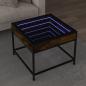 Preview: ARDEBO.de - Couchtisch mit Infinity-LED Räuchereiche 50x50x41 cm
