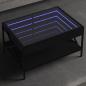 Preview: ARDEBO.de - Couchtisch mit Infinity-LED Schwarz 70x50x38 cm