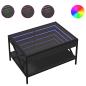 Preview: Couchtisch mit Infinity-LED Schwarz 70x50x38 cm