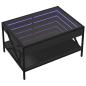 Preview: Couchtisch mit Infinity-LED Schwarz 70x50x38 cm
