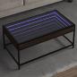 Preview: ARDEBO.de - Couchtisch mit Infinity-LED Braun Eichen-Optik 90x50x41 cm