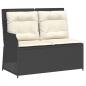 Preview: 7-tlg. Garten-Lounge-Set mit Kissen Schwarz Poly Rattan
