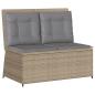 Preview: ARDEBO.de - 7-tlg. Garten-Lounge-Set mit Kissen Beige Poly Rattan
