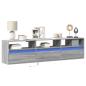 Preview: ARDEBO.de - TV-Wandschrank mit LED Grau Sonoma 180x31x45 cm
