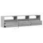 Preview: TV-Wandschrank mit LED Grau Sonoma 180x31x45 cm