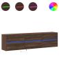 Preview: TV-Wandschrank mit LED Braun Eichen-Optik 180x31x45 cm