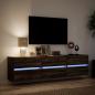 Preview: TV-Wandschrank mit LED Braun Eichen-Optik 180x31x45 cm