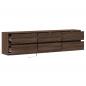 Preview: TV-Wandschrank mit LED Braun Eichen-Optik 180x31x45 cm