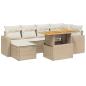 Preview: 7-tlg. Garten-Sofagarnitur mit Kissen Beige Poly Rattan